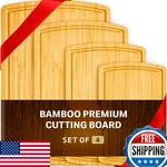 Bamboo Cutting Boards Set W/ Deep Juice Grooves 4 Sizes, Knife-friendly. Fixed Price $73.05.