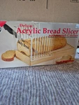 Norpro Deluxe Wooden/acrylic Slicer W/ Crumb Catcher "our Daily Bread" New. Fixed Price $12.95.