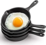 Pack Mini Cast Iron Skillet 4"SMALL Frying Pans With Double Drip-spouts. Fixed Price $34.64.