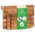 3 Pack Cutting Set, Acacia Wood For Kitchen, Chopping Bo.... Fixed Price $44.80.