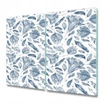 Glass Chopping Board Utensil Boho Chic Indigo Blue And White 2X30X52. Fixed Price $49.99.