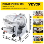 Vevor 12" Electric Meat Slicer - 320W, Adjustable Thickness For Home & Commercia. Fixed Price $297.09.
