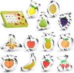 12PCS Fruit Cookie Cutters Set, Stainless Steel Metal Shapes Baking Mold. Fixed Price $14.90.