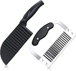Patelai 2 Pcs Crinkle Potato Vegetable Cutter, Cutters Knife, Stainless Steel. Fixed Price $19.25.