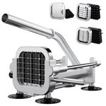 Eascandy French Fry Cutter, Heavy Duty Potato Slicer, 1/2, 3/8, 1/4" Stainless. Fixed Price $104.98.