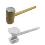 Meat Hammer Mallet Tool Steak Tenderize Metal Aluminum Wood Schnitzel. Fixed Price $13.60.