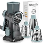 Keouke Rotary Cheese Grater Hand Crank Transparent - 3 In 1, Grey Blue. Fixed Price $41.24.