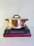 Vintage Matfer Bourgeat Copper Double Handle Brasier W Lid #20 Made France. Fixed Price $350.00.