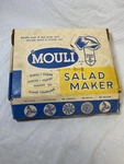 Vintage Mouli Salad Maker Slicer Grater Kitchen Tool Complete 5 Blades & Manual. Fixed Price $39.99.