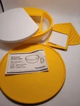 Tupperware 7 Piece Cheese Slicer 1853-1 Yellow Grater Shredder With Lid Vintage. Fixed Price $13.95.