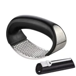 3-IN-1 Garlic Press Rocker Stainless Steel With Silicone Peeler And Brush. Fixed Price $13.01.