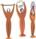 Bugatti Gym Kitchen Utensil Set Pizza Cutter, Peeler, Bottle Opener Orange. Fixed Price $75.00.
