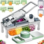 Professional Stainless Steel Vegetable Chopper With 8 Blades And Container. Fixed Price $116.99.
