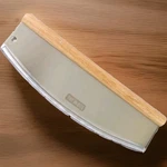 Pizza Cutter Rocker Wood Handle Blade Guard Meat & Veggies Stainless Steel. Fixed Price $16.99.