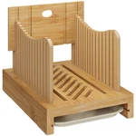 Bamboo Bread Slicer - Adjustable Width, Sturdy Wooden Cutting Board, Easy Store. Fixed Price $53.54.