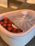 Brand New 2-IN-1 Fruit Vegetable Washer & Spinner Pink Bowl With Drain Lid. Fixed Price $34.00.