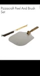 Pizzacraft Peel Brush Set Metal Wood With Handles Silver Brown. Fixed Price $32.90.