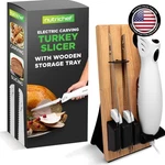 Nutrichef Electric Carving Turkey Slicer Set With Safety Lock & Wood Stand. Fixed Price $50.99.