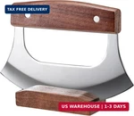 Coowolf Ulu Knife - Sharp Rocker Mezzaluna With Stand For Cutter Pizza,. Fixed Price $34.34.
