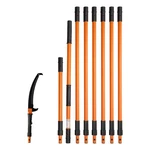 4.46-26.4FT 8-SEGMENT Pruning Pole Saw, Lightweight Fiberglass, Dual-hook. Fixed Price $112.52.