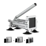 French Fry Cutter, Potato Slicer With 1/2" 3/8" 1/4" Stainless Steel Blades, Man. Fixed Price $100.52.