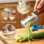 2 Pcs 3-IN-1 Multifunctional Vegetable Peeler With Wooden Handle,julienne Slicer. Fixed Price $11.49.