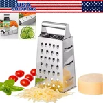 Kitchen Stainless Steel 4-SIDED Box Food Grater Vegetable Cheese Slicer Shredder. Fixed Price $62.06.