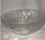 Vintage Clear Pressed Glass Salad Bowl Grape And Leaf Pattern Glossy Finish. Fixed Price $12.00.