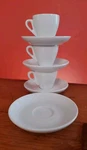 Cuisinox Signature Series Porcelain Espresso 3 Cups 4 Saucers Coffee White. Fixed Price $31.99.