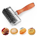 Warmhut Pastry Lattice Roller Cutter, Stainless Steel Dough Wheel Wood. Fixed Price $29.54.