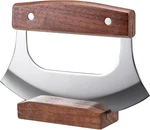 Coowolf Ulu Knife Rocker Mezzaluna With Stand Stainless Steel Walnut Wood. Fixed Price $25.30.