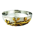 Elegance Golden Vine Hammered Stainless Steel Salad Bowl, 6.5-INCH, Silver/gold. Fixed Price $58.87.