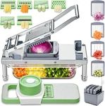 Stainless Steel Vegetable Chopper With 10 Blades Mandoline Slicer-pro Food. Fixed Price $88.31.