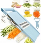 Nacolus 5 1 Mandoline Slicer For Kitchen, Vegetable Medium, Blue. Fixed Price $13.62.