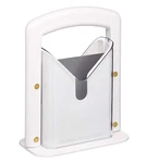 Bagel Guillotine Cutter, 9.25 Inch Serrated Blade, Precision Slicer, White. Fixed Price $39.98.