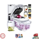 Elevate Your Cooking: 6-IN-1 Mandoline Slicer & Vegetable Chopper Black/white. Fixed Price $67.99.