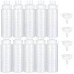 Uceoo 3 Hole Squeeze Bottles For Sauces 14OZ 10 Pack Plastic Dispenser Condiment. Fixed Price $43.19.
