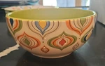 Pier 1 Cosmo Pattern Bowl 6.5" Soup Salad Dessert Summer! Green Interior Multi. Fixed Price $18.99.