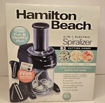 Hamilton Beach 3-IN-1 Spiralizer 2 Speed Electric Slicer New Box Model 70930. Fixed Price $41.95.