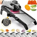 Adjustable Mandoline Food Slicer - Stainless Steel Kitchen Potato, Carrot, Onion. Fixed Price $22.85.