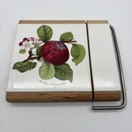 Portmeirion Botanic Garden Hoary Morning Apple Tile Cheese Board With Slicer. Fixed Price $34.38.