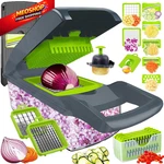 Vegetable Chopper Dicer With Container Cheese Grater 8 Blades, Gray. Fixed Price $39.85.