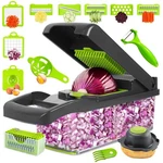 Kitchenvelly 16-IN-1 Vegetable Chopper With 8 Blades, Veggie Large, Green. Fixed Price $25.82.
