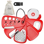 Pisol Kitchen Unique Gadgets Set 6 Pieces, Space Saving, Cheese M, Red. Fixed Price $14.39.