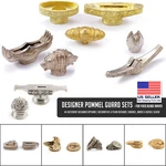 Knife Handle Pommel & Guard Matching Sets - 44 Different Designer Options. Fixed Price $37.50.