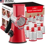 Gdl Rotary Cheese Grater, Upgraded 5-IN-1 Blades, Black Red. Fixed Price $49.11.