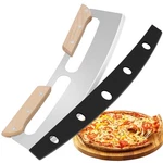 Pizza Cutter Rocker With Wooden Handle, 14 Inch Stainless Steel Blade. Fixed Price $13.00.