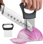 2 Pcs Onion Holder For Slicing - Stainless Steel Vegetable & Fruit Cutter Chopp. Fixed Price $9.99.