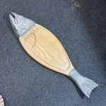 Winsome Salmon Charcuterie Board Aluminum & Beechwood 26 X7 Unique. Fixed Price $39.99.