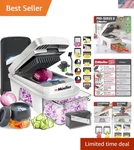 All-in-one 12 Blade Vegetable Slicer & Spiralizer Perfect For Healthier Meals. Fixed Price $54.99.